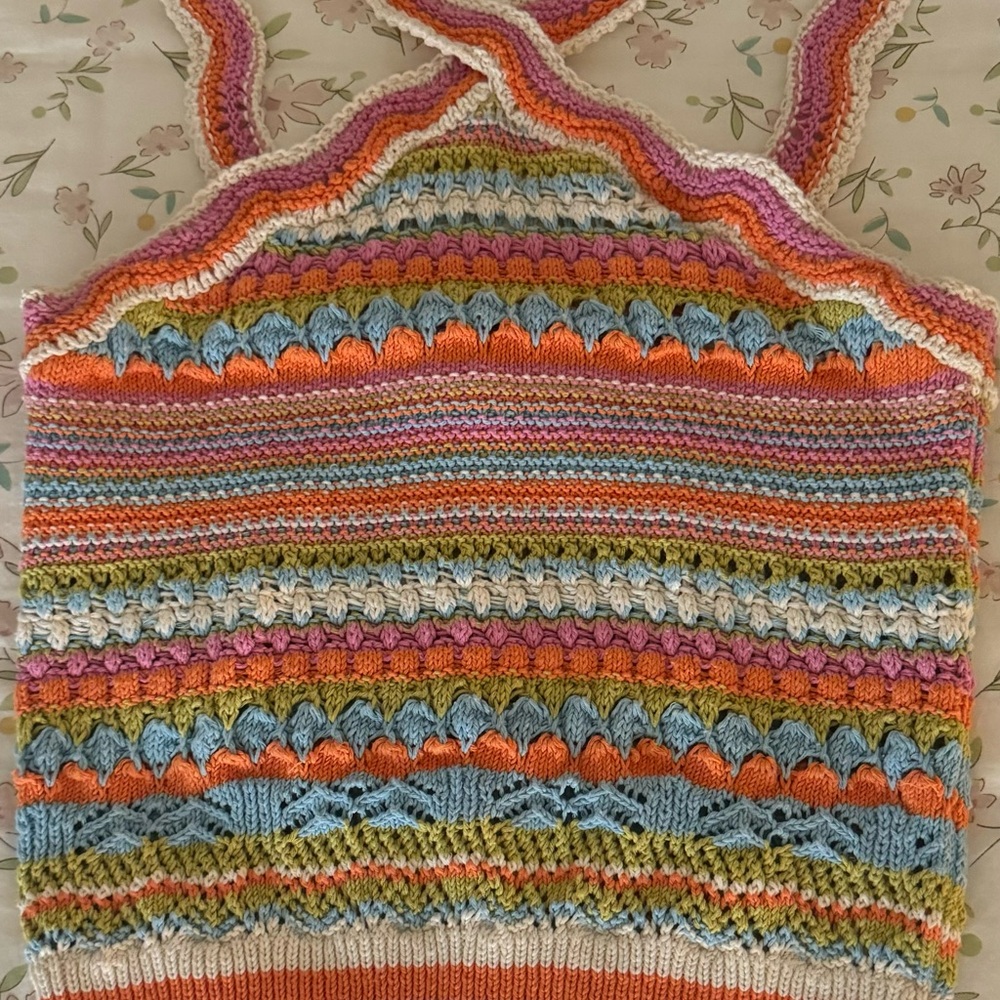 Colorful Knit Halter Top